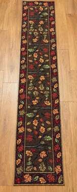 CVS Pharmacy Autumn Fall Leaves Table Runner Tapestry 51% Cotton